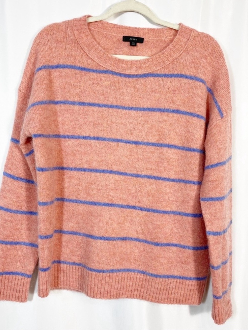 J. Crew Aplaca Crewneck Sweater: Stripe Melon Blue